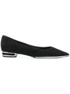René Caovilla Pointed Toe Ballerinas - Black