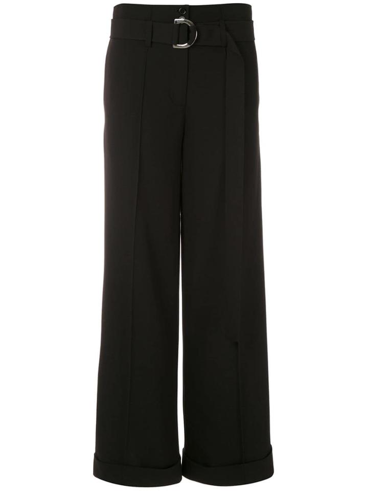 Gloria Coelho Belted Wide-leg Trousers - Black