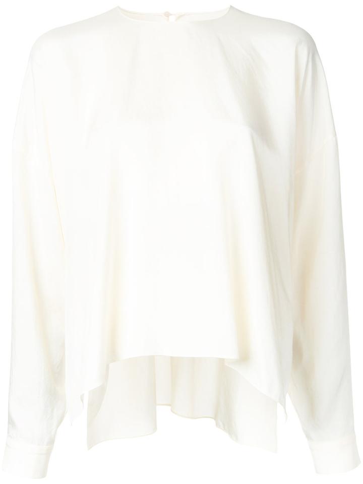 Ms Min - Flared Blouse - Women - Triacetate - M, White, Triacetate