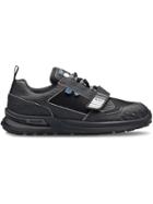 Prada Leather Sneakers With Rubber Details - Black