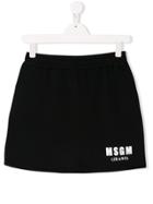 Msgm Kids Logo Skirt - Black