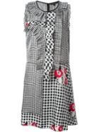 Marc Jacobs Gingham Check Sleeveless Dress, Women's, Size: 12, Black, Silk/cupro