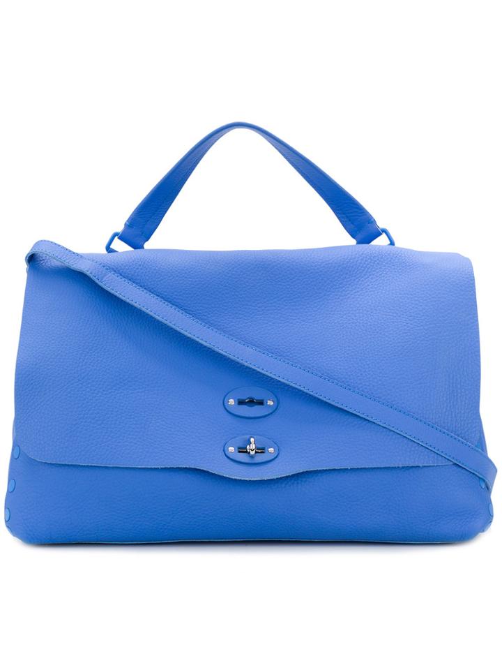 Zanellato Large Foldover Shoulder Bag - Blue