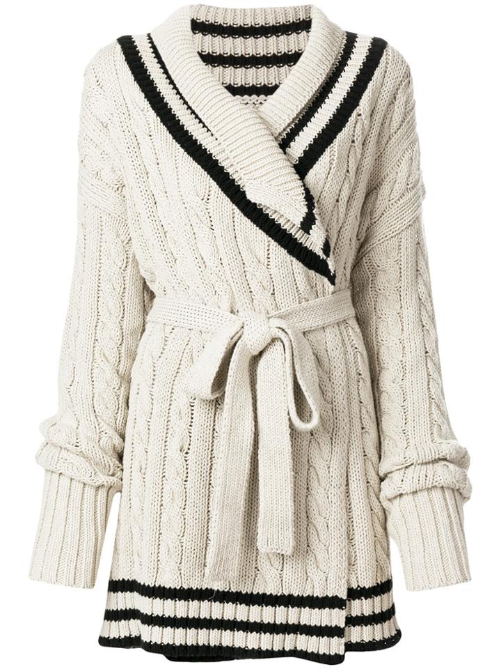 Maison Margiela Cable Knit Cardigan - Nude & Neutrals