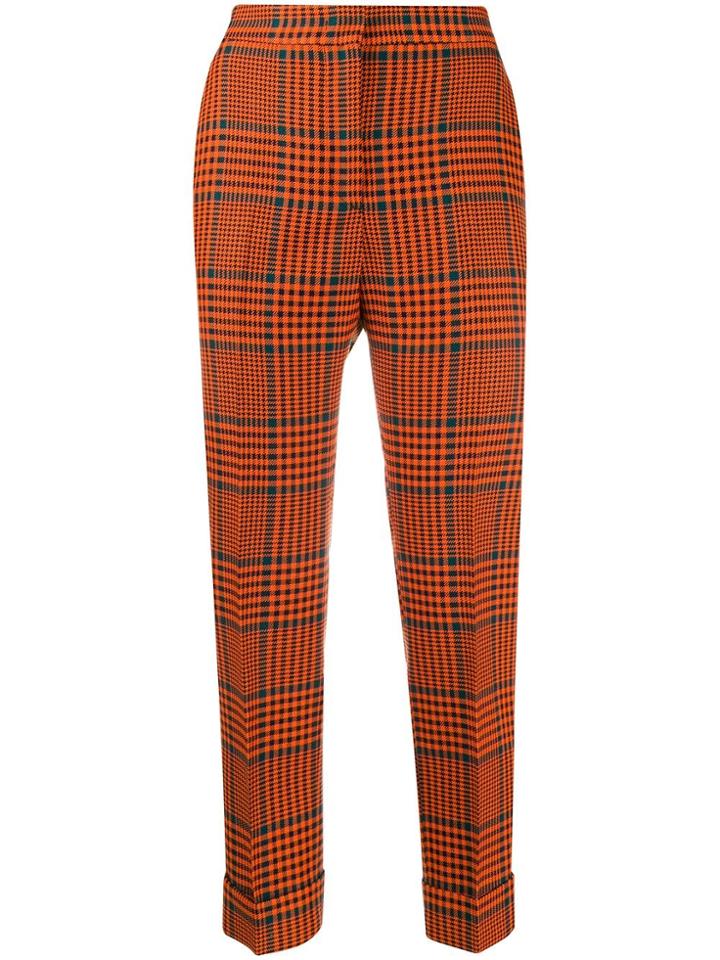 Pt01 Check Print Trousers - Orange