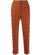 Pt01 Check Print Trousers - Orange