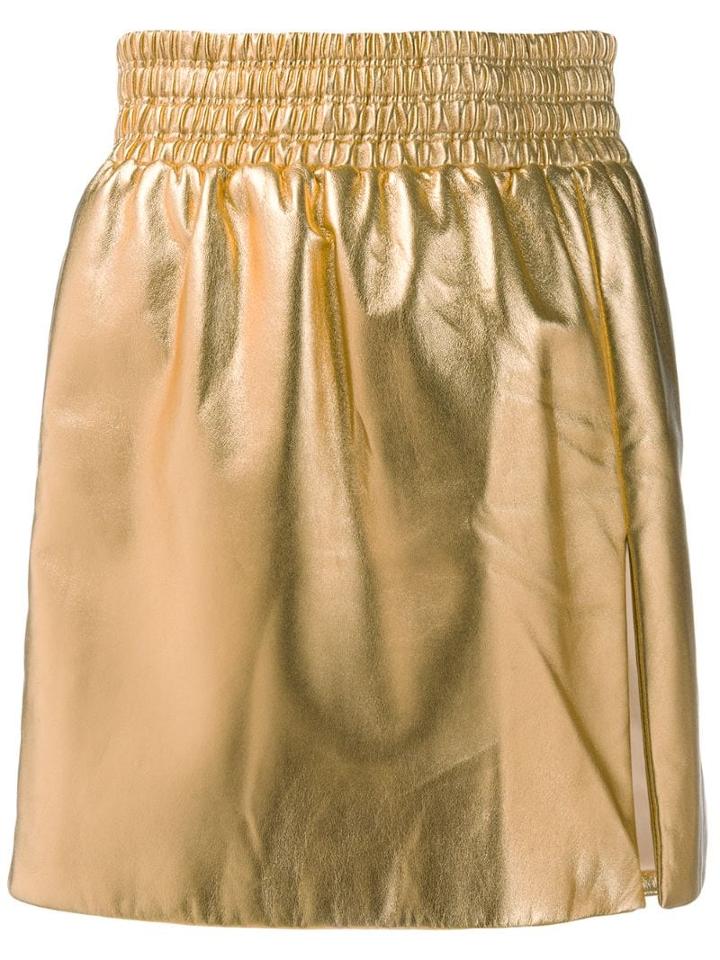 Miu Miu Metallic Effect Skirt - Gold