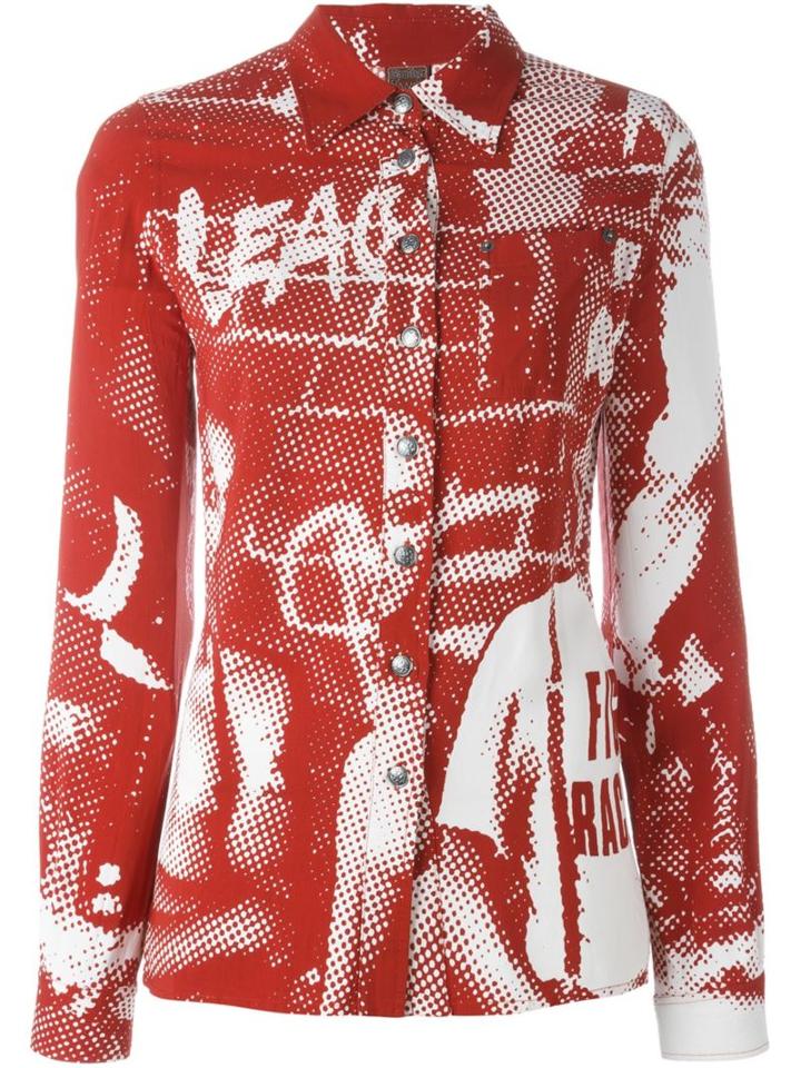 Jean Paul Gaultier Vintage Flower Power & Skinheads Print Shirt