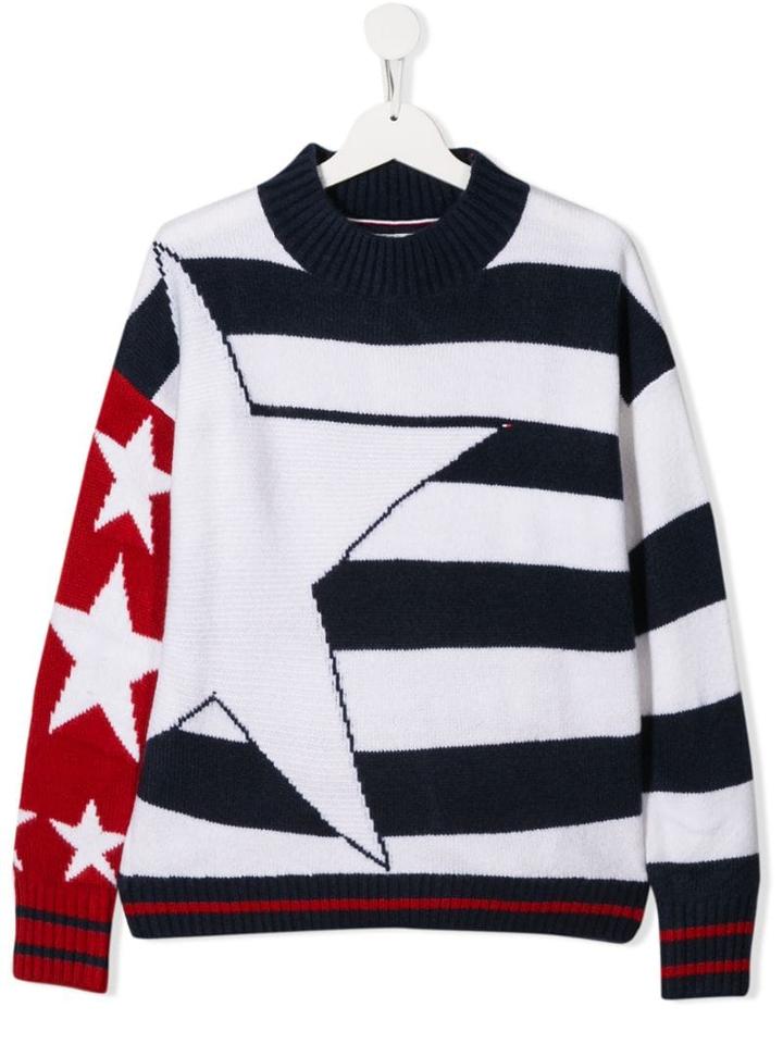 Tommy Hilfiger Junior Teen Stars And Stripes Jumper - Blue