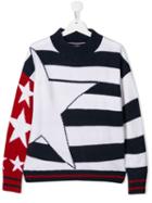 Tommy Hilfiger Junior Teen Stars And Stripes Jumper - Blue