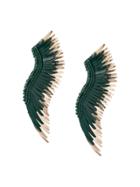 Mignonne Gavigan Contrast Embellished Drop Earrings - Green
