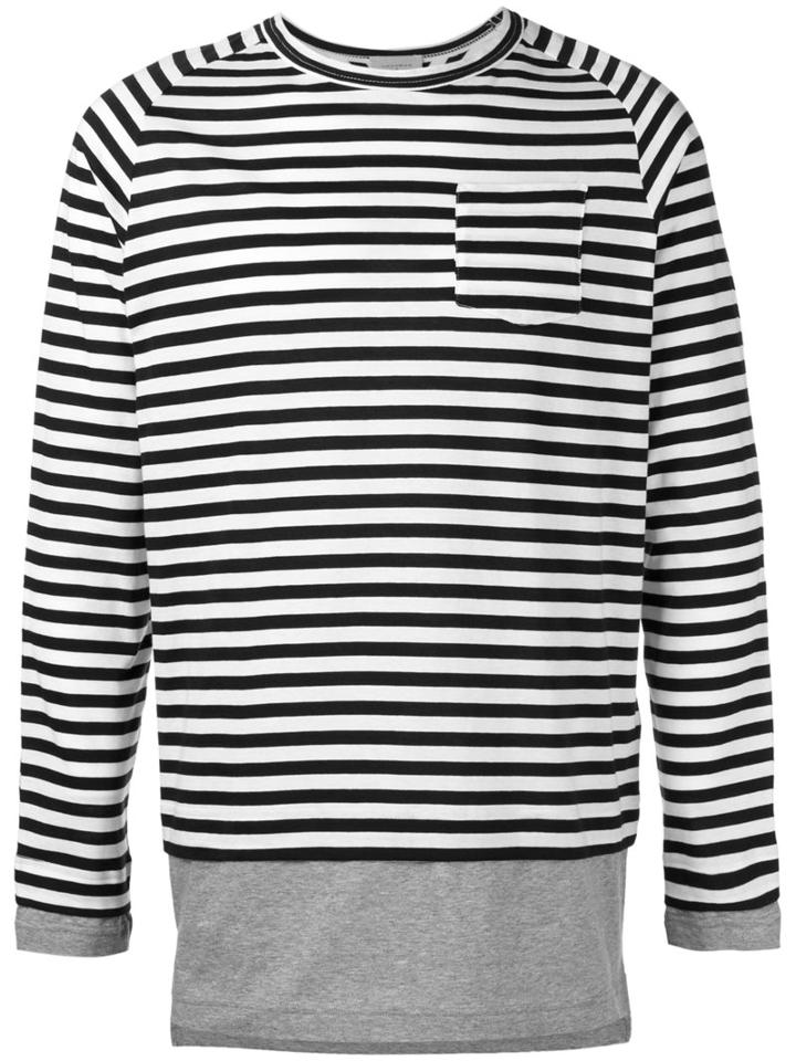 Wooster + Lardini Striped Top, Men's, Size: Large, White, Cotton