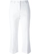 P.a.r.o.s.h. Cropped Flared Trousers, Women's, Size: Xs, White, Cotton/polyester/spandex/elastane