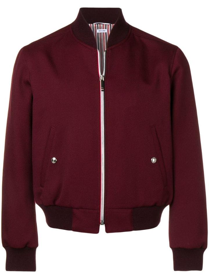 Thom Browne Rwb Stripe Ribbed Blouson Jacket - Red
