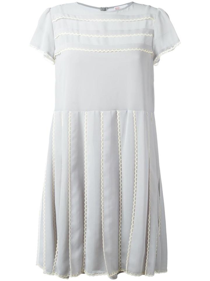 Red Valentino Scalloped Trim Dress, Women's, Size: 42, Polyamide/polyester