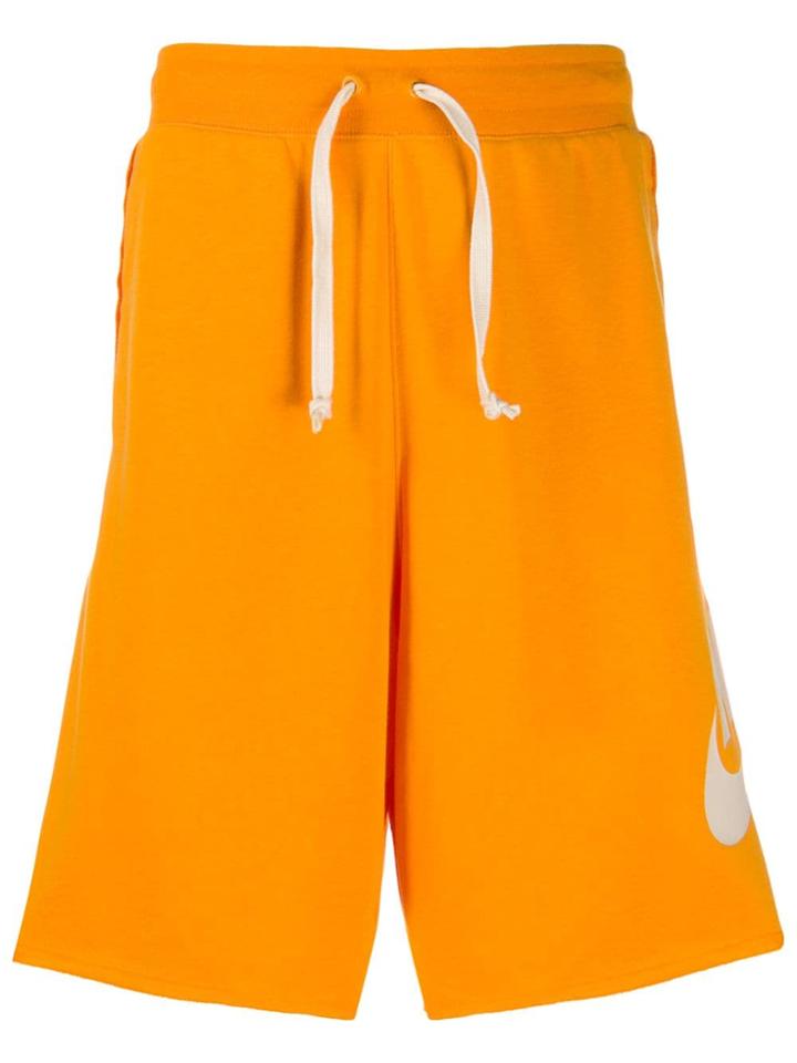 Nike Logo Print Track Shorts - Orange