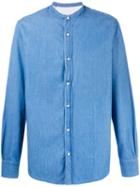 Officine Generale Plain Denim Shirt, Men's, Size: Medium, Blue, Cotton