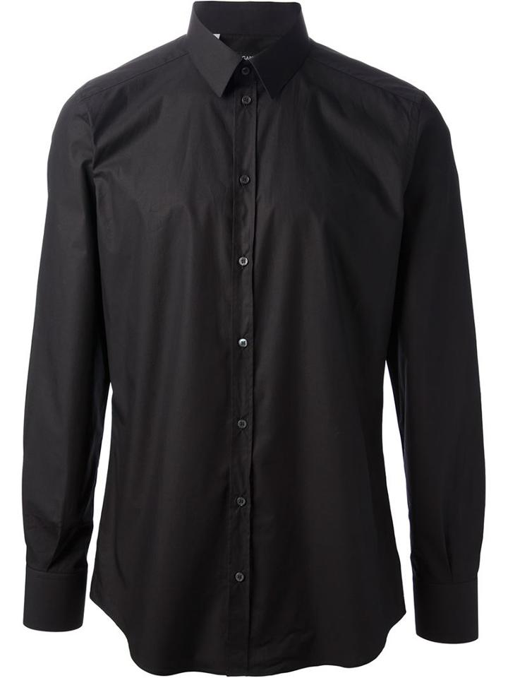 Dolce & Gabbana Classic Slim Fit Shirt, Men's, Size: 43, Black, Cotton