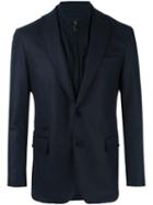 Inner Zip Blazer, Men's, Size: 48, Blue, Wool/polyester, Pal Zileri