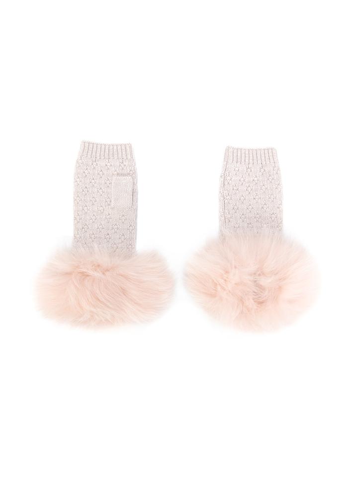 Yves Salomon Knit Gloves - Pink & Purple