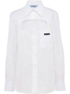Prada Poplin Cut-out Blouse - White