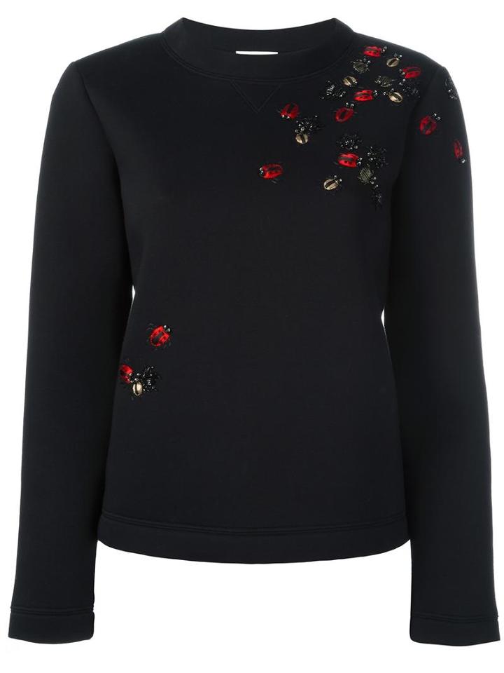 Red Valentino Ladybugs Sweatshirt, Women's, Size: Large, Black, Cotton/polyurethane