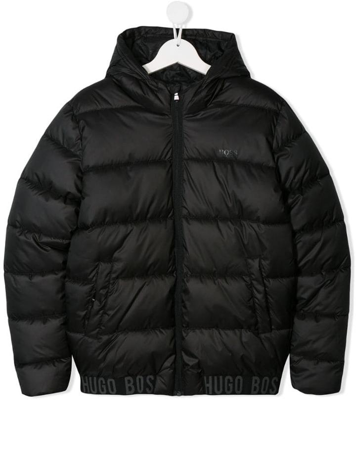 Boss Kids Teen Logo Band Puffer Jacket - Black