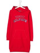 Tommy Hilfiger Junior Teen Branded Hoodie Dress - Red