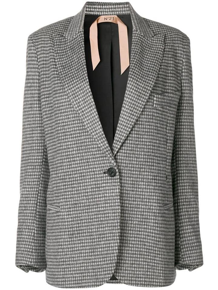 Nº21 Checked Structured Blazer - Grey