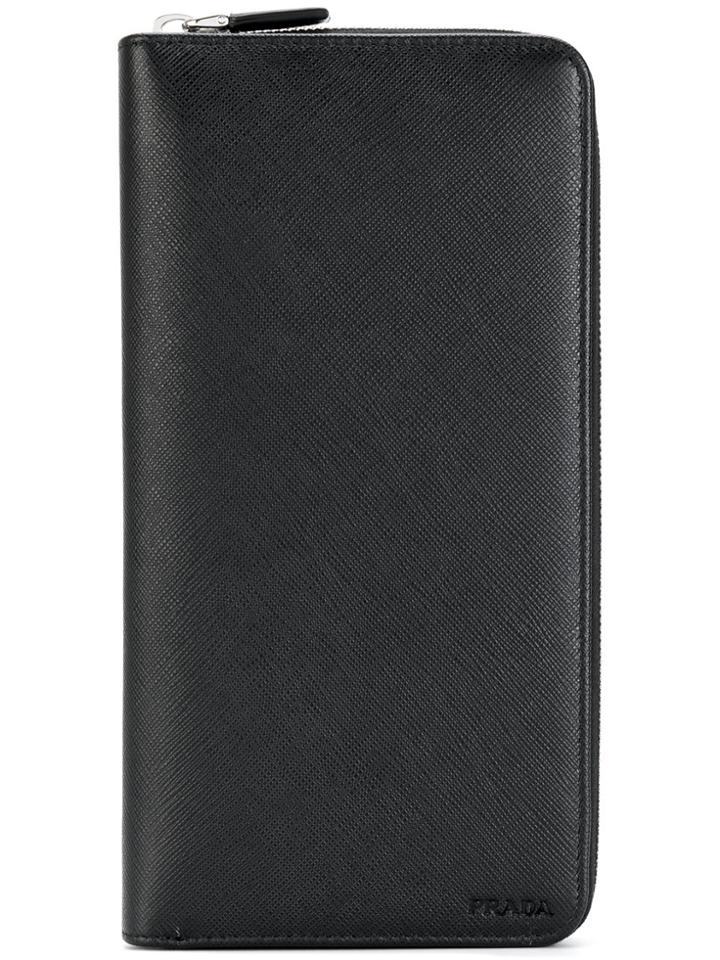 Prada Classic Zip Around Wallet - Black