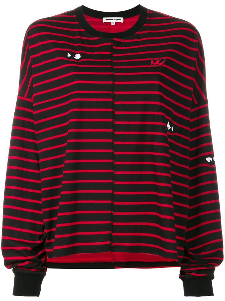 Mcq Alexander Mcqueen Swallow Striped T-shirt - Black