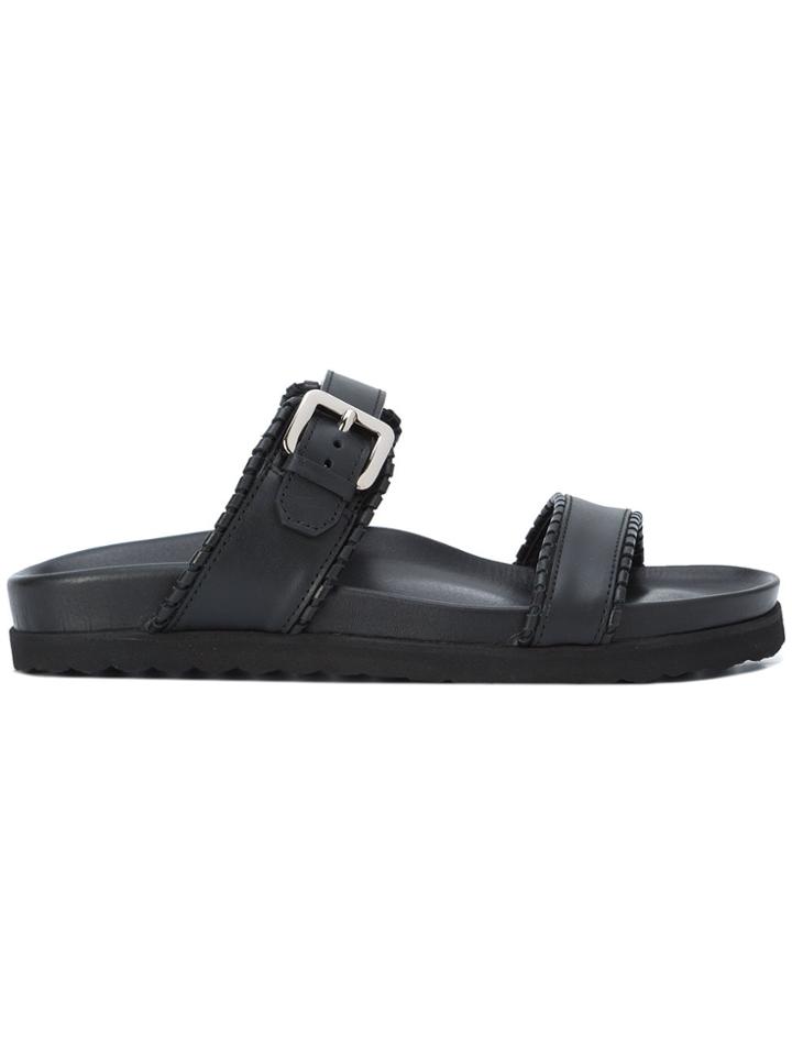 Buscemi Buckle-detailed Slides - Black