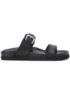 Buscemi Buckle-detailed Slides - Black