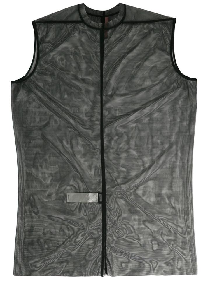 Rick Owens Lilies - Sleeveless Tulle Tunic - Women - Polyamide/spandex/elastane - 44, Black, Polyamide/spandex/elastane