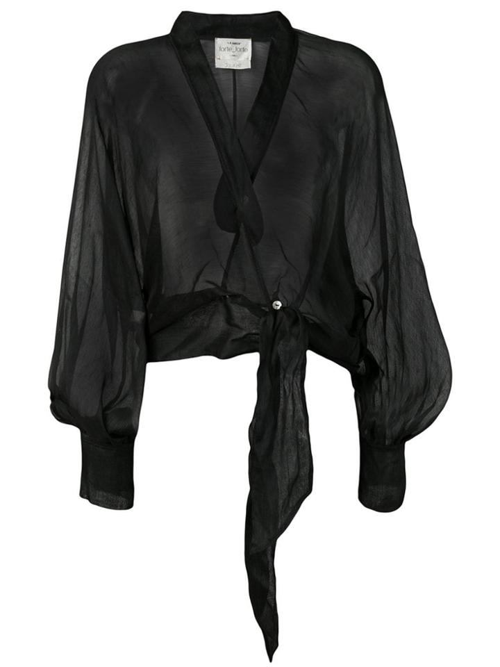 Forte Forte Tie-front Jacket - Black