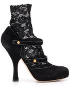 Dolce & Gabbana Vintage 1990's Lace Ankle Boots - Black