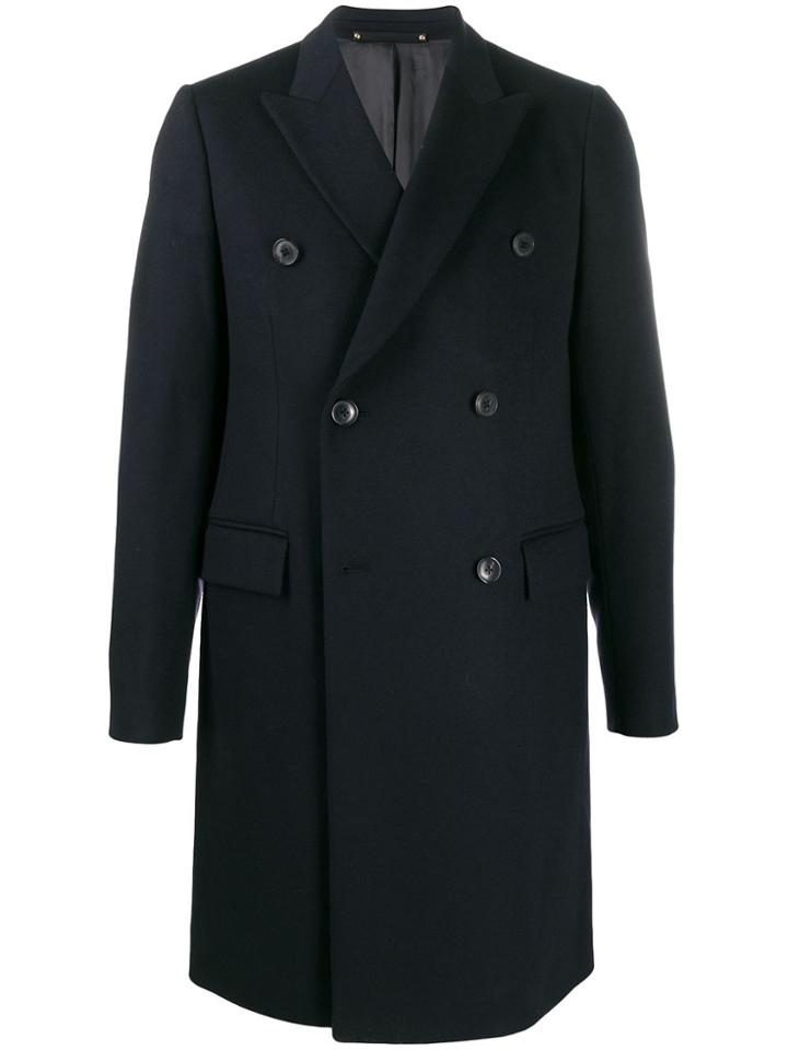 Paul Smith Double Breasted Coat - Blue