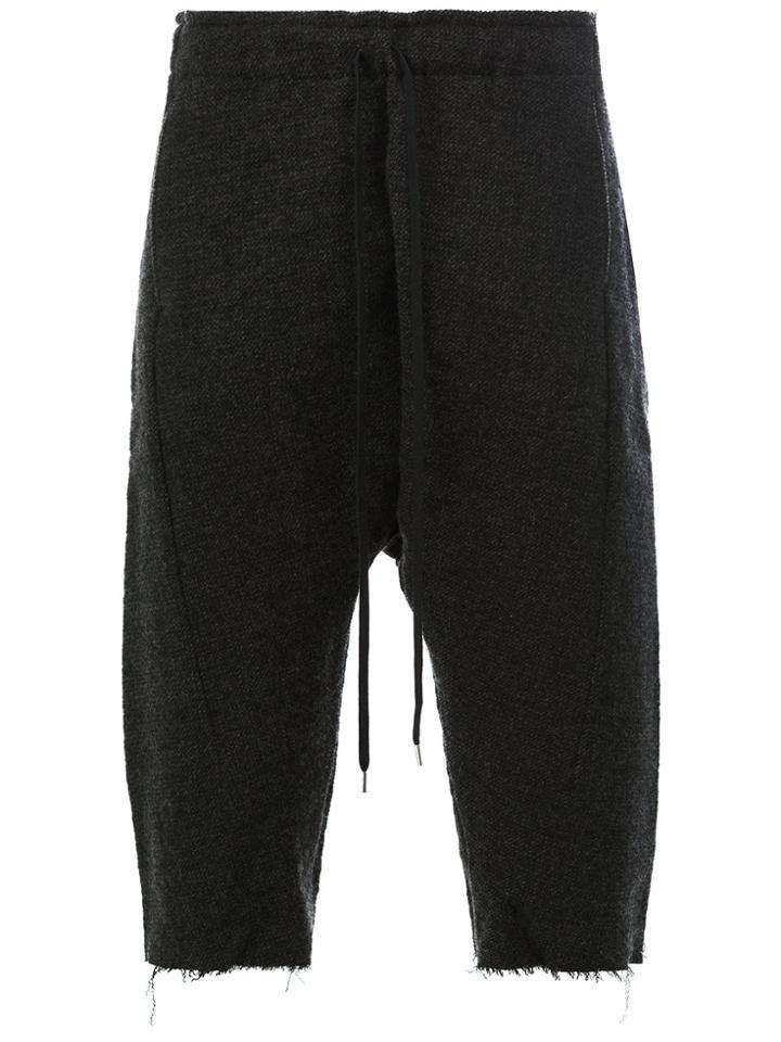 Individual Sentiments Drawstring Cropped Trousers - Black