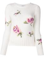Dondup Rose Intarsia Jumper, Women's, Size: Medium, White, Polyamide/alpaca/merino