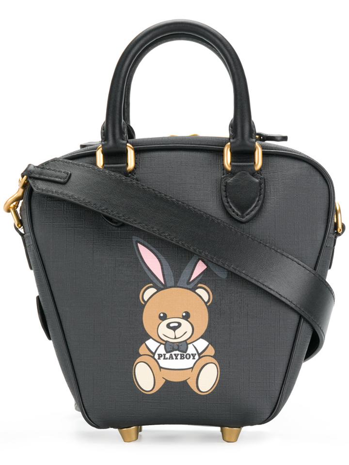 Moschino Ready To Bear Playboy Tote Bag - Black