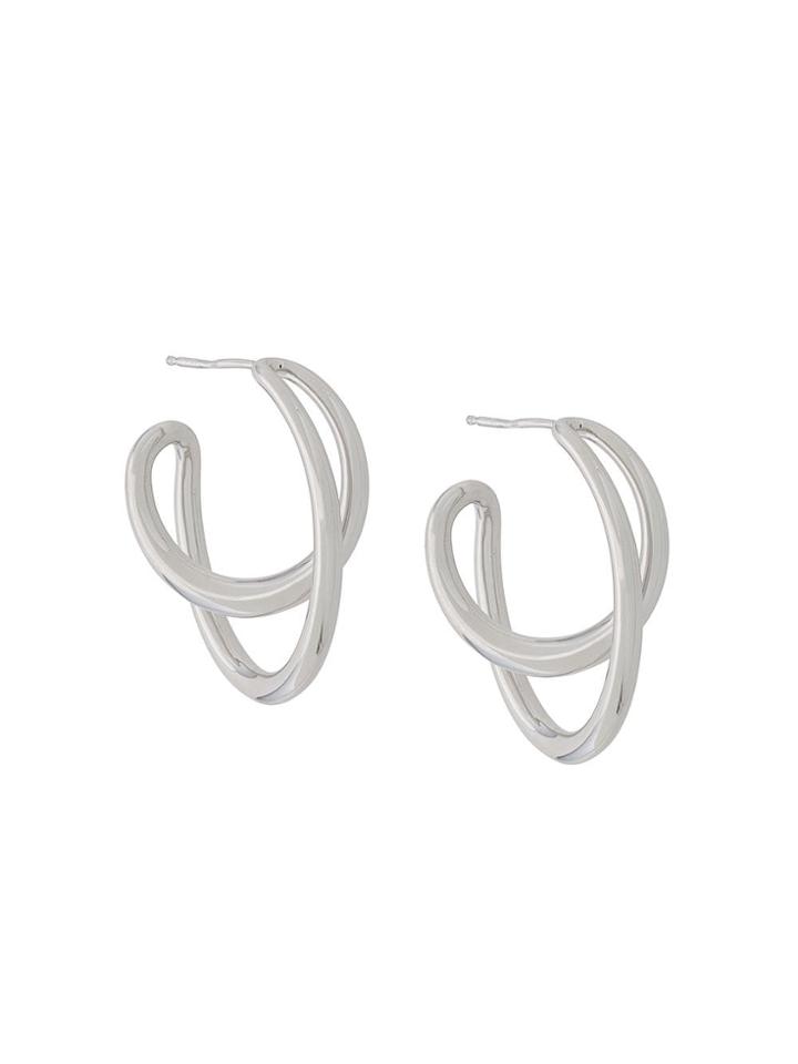 Charlotte Chesnais Initial Hoop Earrings - Silver