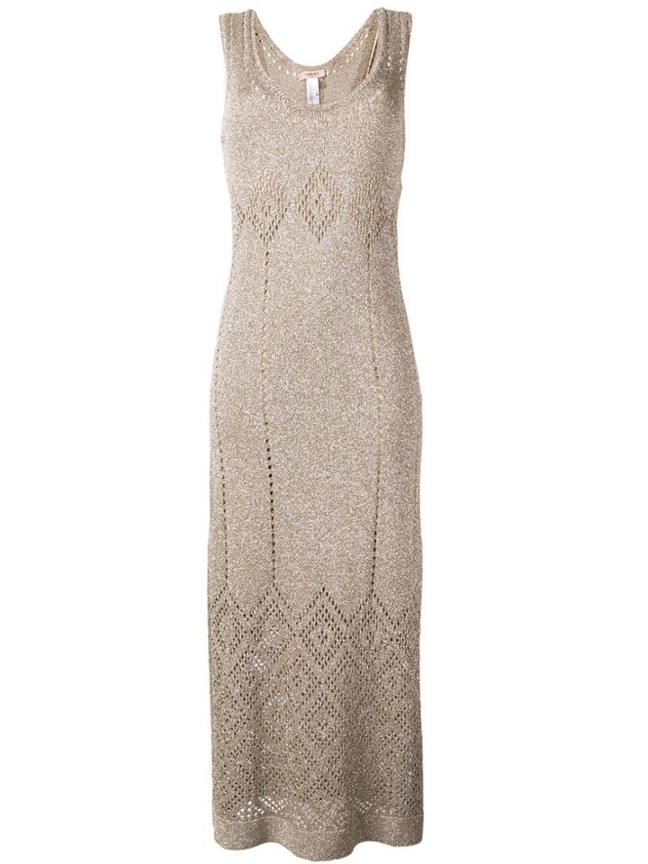 Twin-set Sleeveless Flared Midi Dress - Neutrals