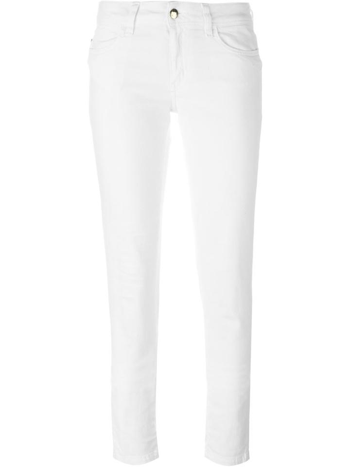 Just Cavalli Skinny Jeans, Women's, Size: 26, White, Cotton/spandex/elastane/polyester