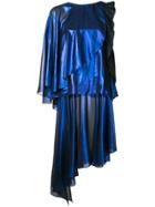 Robert Wun Foiled Effect Dress - Blue