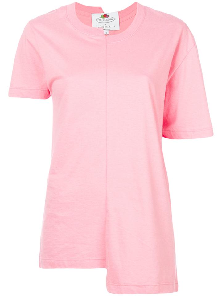 Cédric Charlier Asymmetric T-shirt - Pink & Purple