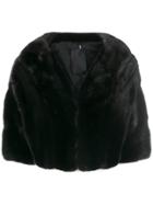 Liska Cropped Fur Jacket - Brown