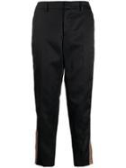 Pt01 Contrast Side Stripe Trousers - Black