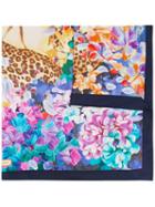 Salvatore Ferragamo - Floral Print Scarf - Women - Silk - One Size, Women's, Blue, Silk