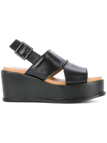 Clane Sling Back Platform Sandals - Black