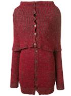 Yohji Yamamoto Pre-owned Ribbed High Neck Cardigan - Red
